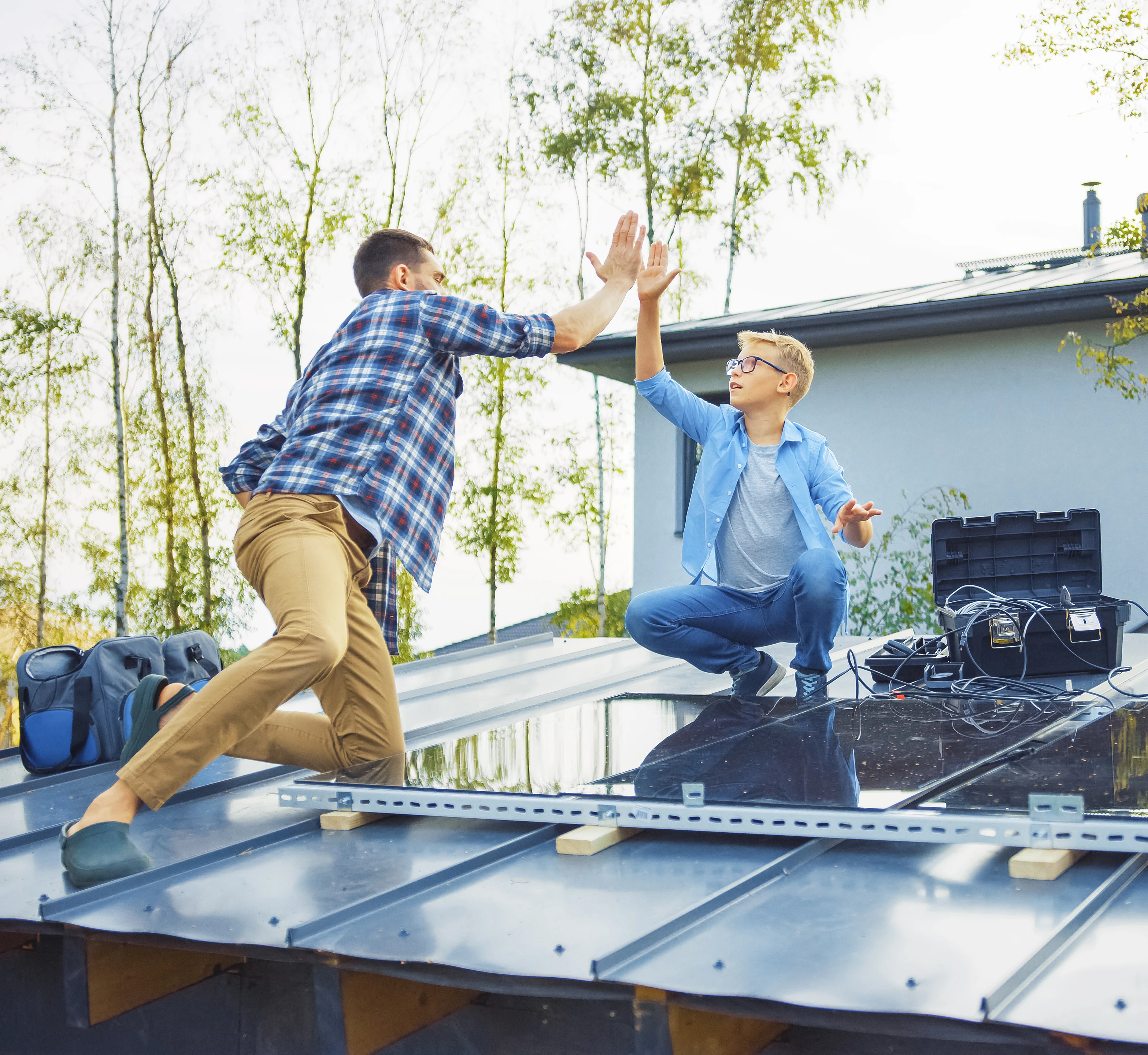 Illustration depicting diverse community energy participants including households, farmers, schools and businesses collaborating on renewable energy projects